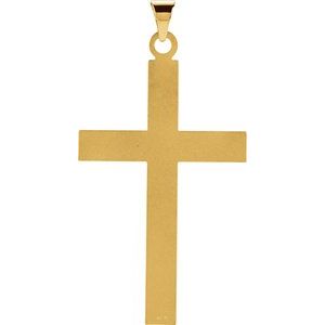 14K Yellow Gold 49.4x18 mm Cross Pendant