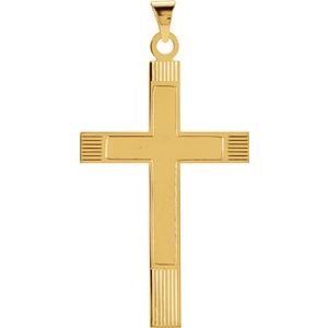 14K Yellow Gold 49.4x18 mm Cross Pendant