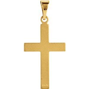 14K Yellow Gold 25.9x12 mm Cross Pendant