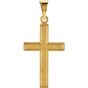 14K Yellow Gold 25.9x12 mm Cross Pendant