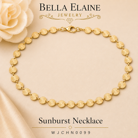 Sunburst Necklace in 18K Gold PVD Stainless Steel – Bella Elaine Jewelry