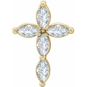 14K Yellow Gold 1/3 CTW Natural Diamond Cross Pendant