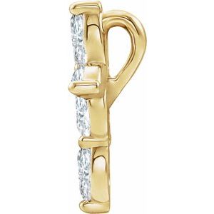 14K Yellow Gold 1/3 CTW Natural Diamond Cross Pendant