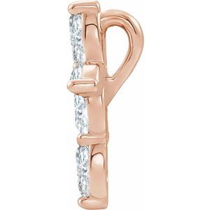 14K Rose Gold 1/3 CTW Natural Diamond Cross Pendant