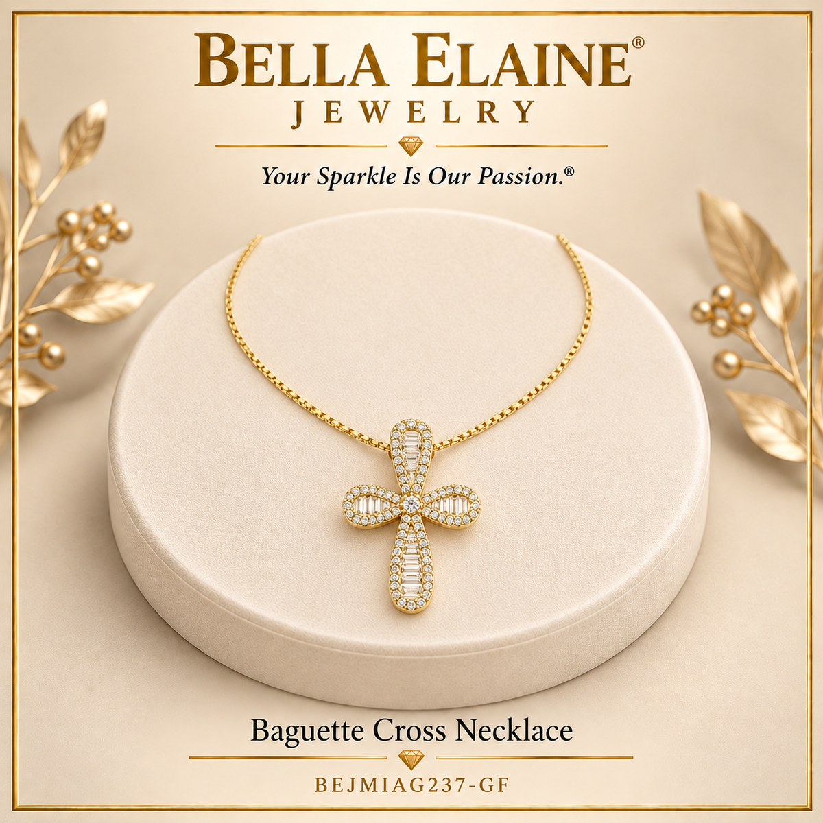 Baguette Cross Necklace