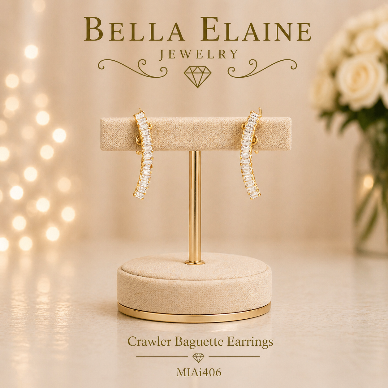 Crawler Baguette Earrings