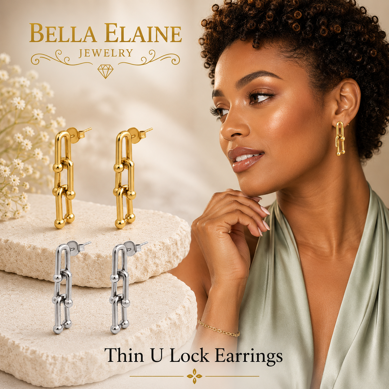Thin U Lock Earrings