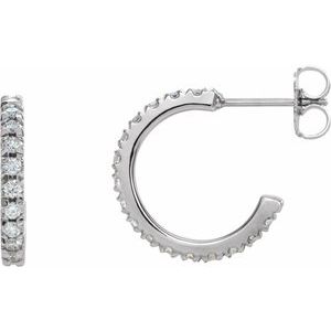 14K Yellow Gold 1/3 CTW Lab-Grown Diamond French-Set 10 mm Huggie Hoop Earrings