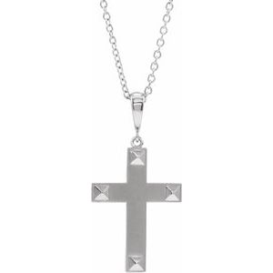 Platinum Cross 18" Necklace