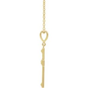 14K Yellow Gold Cross 18" Necklace