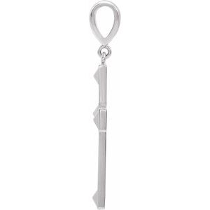 14K White Gold Cross Pendant