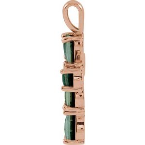 14K Rose Gold Lab-Grown Mosaic Opal Cabochon Cross Pendant
