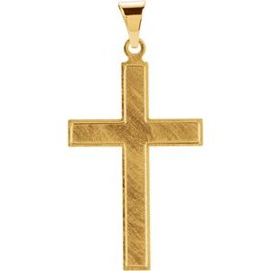 14K Yellow Gold 36.8x18 mm Cross Pendant