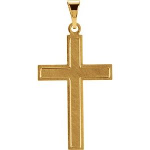 14K Yellow Gold 29.4x14 mm Cross Pendant