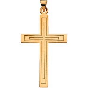 14K Yellow Gold 49.4x25 mm Cross Pendant