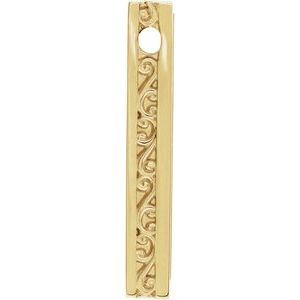 14K Yellow Gold Engravable Sculptural Bar Pendant
