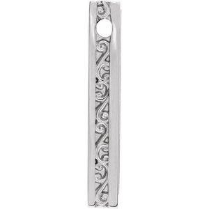 Platinum Engravable Sculptural Bar Pendant