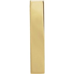 14K Yellow Gold Engravable Sculptural Bar Pendant