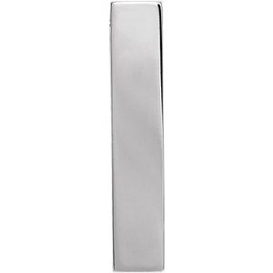 14K White Gold Engravable Sculptural Bar Pendant