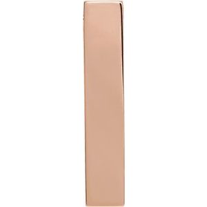 14K Rose Gold Engravable Sculptural Bar Pendant