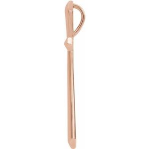 14K Rose Gold Elongated Cross Pendant