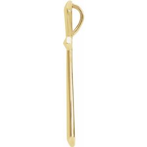 14K Yellow Gold Elongated Cross Pendant