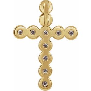14K Yellow Gold 1/4 CTW Natural Diamond Cross Pendant