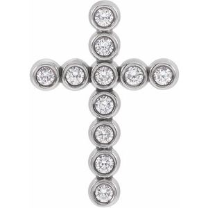 Sterling Silver 1/4 CTW Natural Diamond Cross Pendant