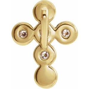 14K Yellow Gold 1/6 CTW Natural Diamond Cross Pendant