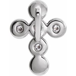 Sterling Silver 1/6 CTW Natural Diamond Cross Pendant