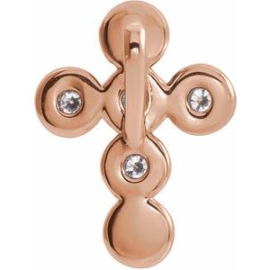 14K Rose Gold 1/6 CTW Natural Diamond Cross Pendant