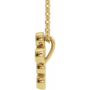 14K Yellow Gold 1/6 CTW Natural Diamond Cross 16-18" Necklace