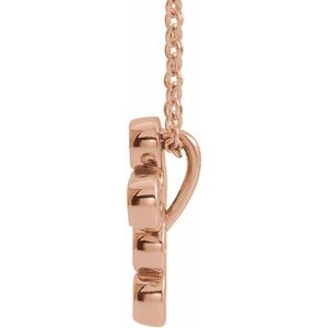 14K Rose Gold 1/6 CTW Natural Diamond Cross 16-18" Necklace