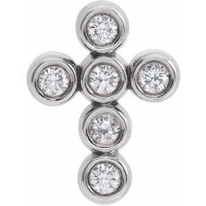 Sterling Silver 1/6 CTW Natural Diamond Cross Pendant