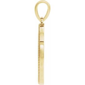 14K Yellow Gold 20.9x13.61 mm Oval Cross Medal