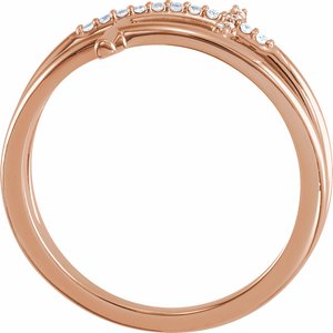 14K Rose Gold .06 CTW Natural Diamond Sideways Cross Ring