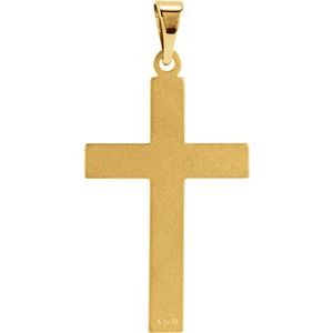 14K Yellow Gold 29.4x12 mm Cross Pendant