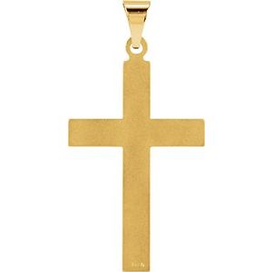 14K Yellow Gold 36.8x18 mm Cross Pendant