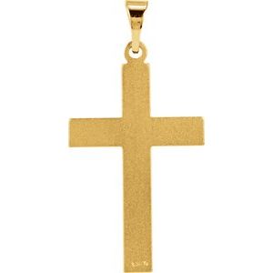 14K Yellow Gold 29.4x14 mm Cross Pendant