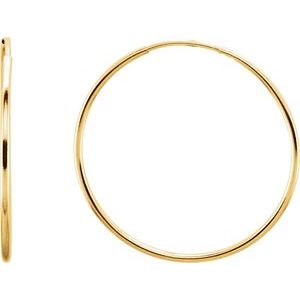 14K Yellow Gold Endless Tube 24 mm Hoop Earring