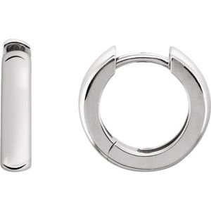 Platinum 19 mm Hinged Hoop Earrings