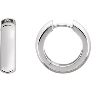 Platinum 16 mm Hinged Hoop Earrings