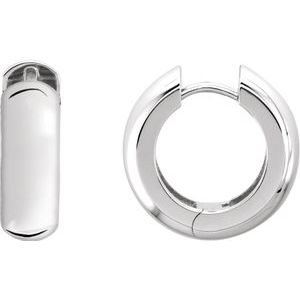 Platinum 14 mm Hinged Hoop Single Earring