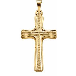 14K Yellow Gold 23x14.5 mm Cross Pendant