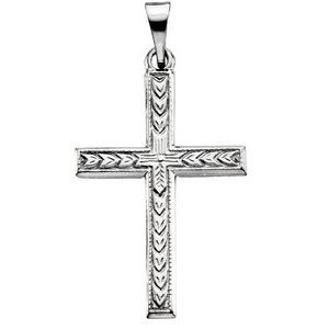 14K Yellow Gold 24.5x22 mm Cross Pendant