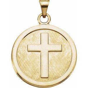 14K Yellow Gold 23 mm Cross Pendant