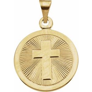 14K Yellow Gold 19 mm Confirmation Medal