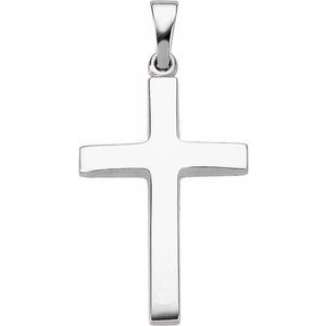 10K White Gold Cross Pendant