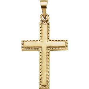 14K Yellow Gold 20x14 mm Cross Pendant