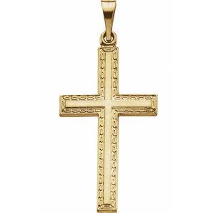 14K Yellow Gold 24x14 mm Cross Pendant